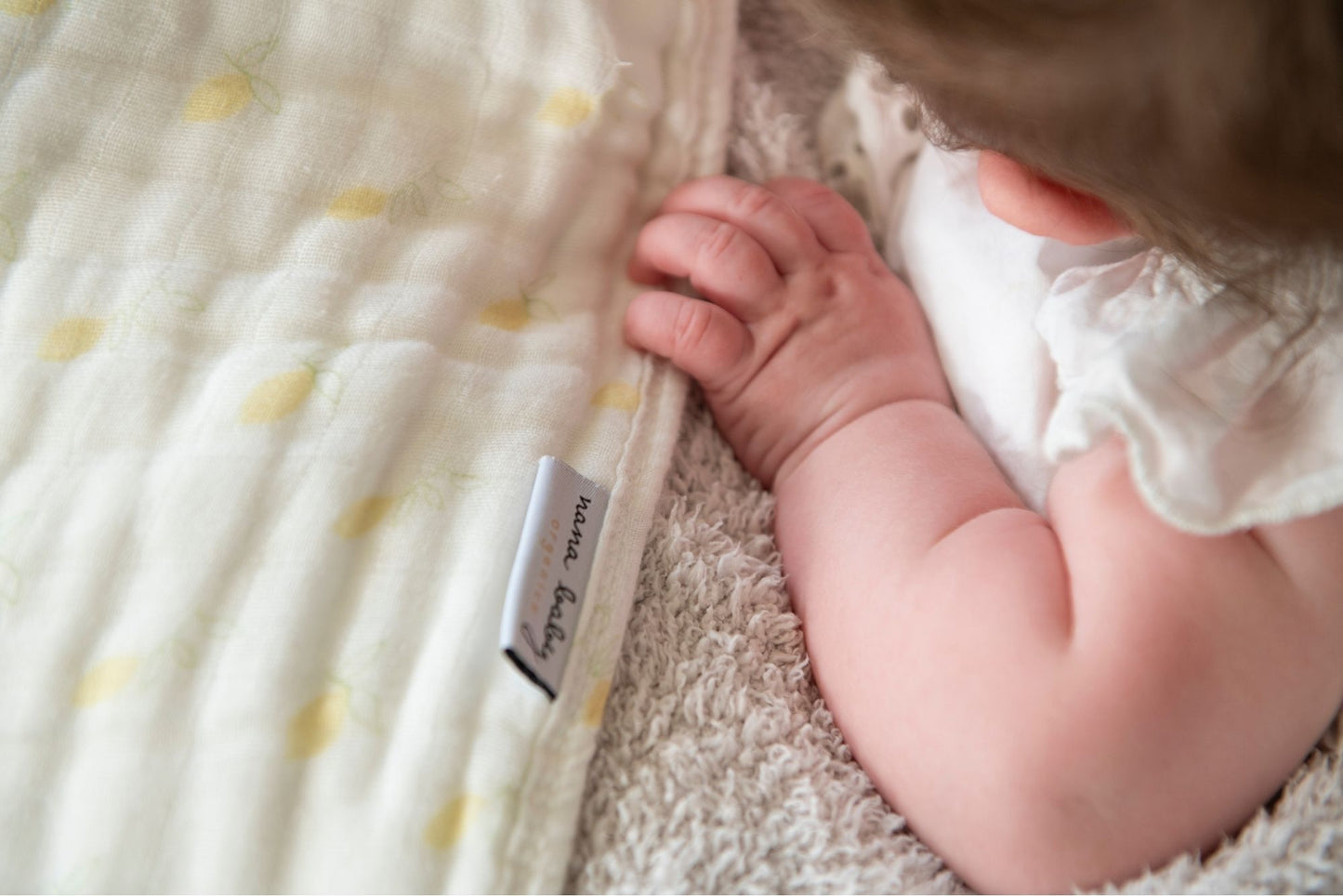 ORGANIC MUSLIN BURP CLOTHS, 3 PACK (BUTTER YELLOW + CREAM)