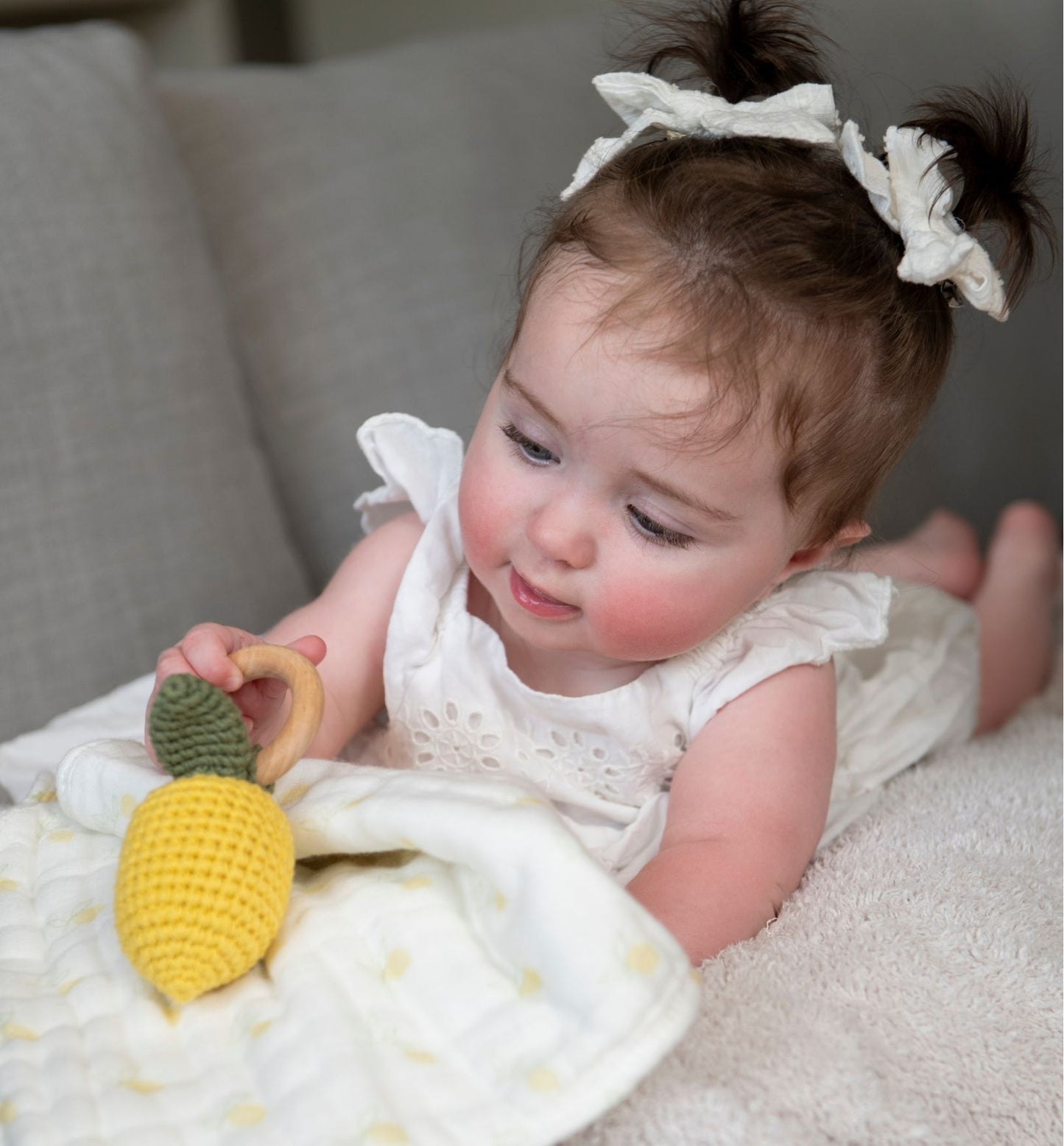 ORGANIC MUSLIN BURP CLOTHS, 3 PACK (BUTTER YELLOW + CREAM)